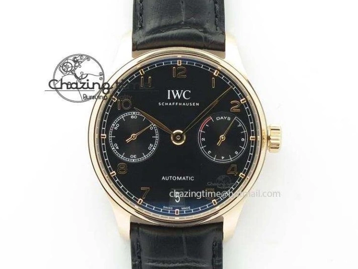 MIROTIME 0421 Portuguese IW5444 SS White Dial Blue Numbers On Blue Leather Strap A Modern 7258